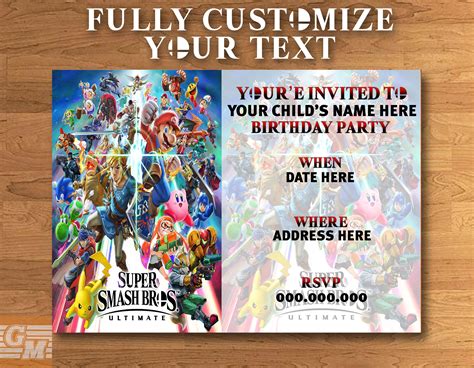 Smash Bros Invitation Card | ubicaciondepersonas.cdmx.gob.mx