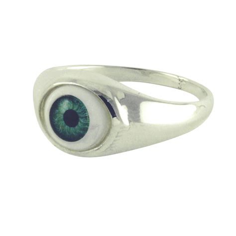 Sterling Silver Green Evil Eye Ring Size 5 - 11 – apop // apoptosisnyc.com