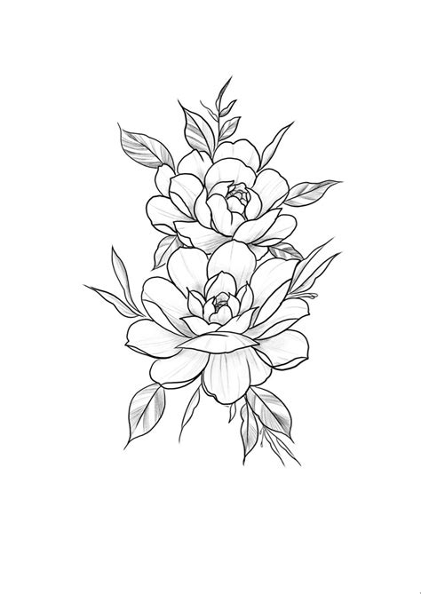 peony tattoo designs sketches - Encourage Column Photos