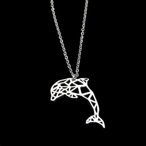 Hot Selling Geometric Dolphin Necklace Dolphin Jewelry Ocean Animal Necklace Birthday Gifts For ...