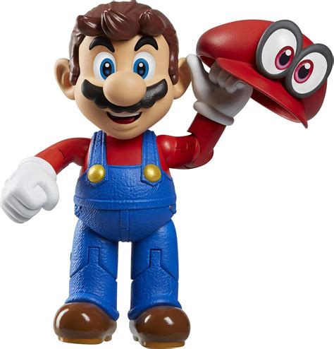 Amazon.com: World of Nintendo 4" Mario Odyssey Action Figure with Hat Action Figure: Toys & Games