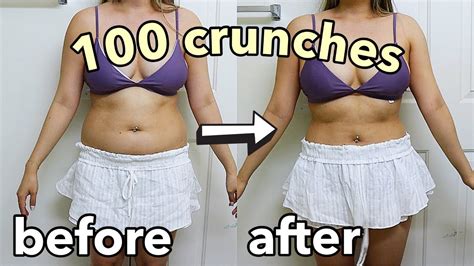 i did 100 crunches a day for a week and this happened | before after ...