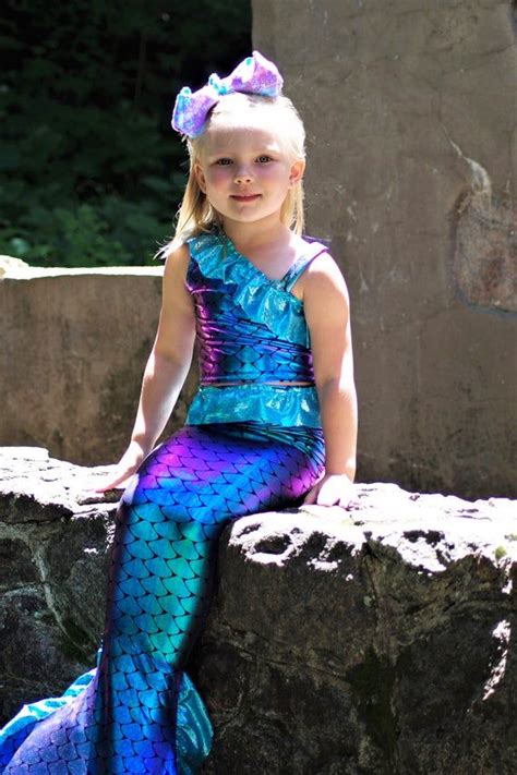 2tone iridescent scale blue purple green Mermaid Tail & Top | Etsy in 2020 | Mermaid dress for ...