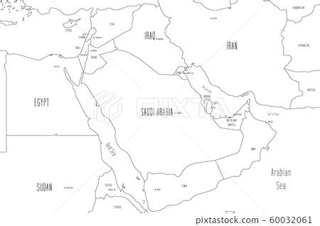 Map of Arabian Peninsula. Handdrawn doodle... - 스톡일러스트 [60032061] - PIXTA