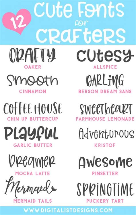 12 Adorably Cute Fonts for Crafters - DigitalistDesigns