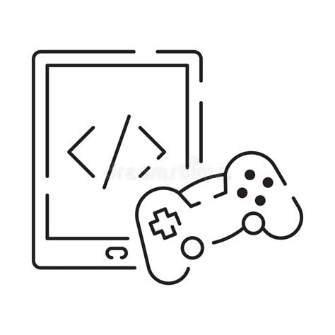 Video Games Line Icon. Game Genres and Attributes. Controller, Joystick and Computer Stock ...