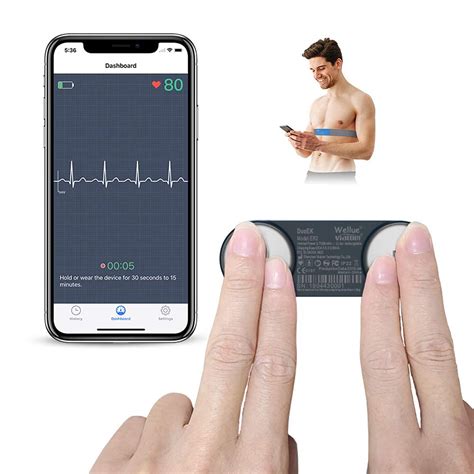 Wellue DuoEK ECG Monitor Heart Monitor Chest Strap, Wearable ECG Monitor, Bluetooth Wireless ...