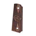 COLT 1911 WOOD GRIPS (CHECKERED WITH LOGO) - Vintage Gun Grips