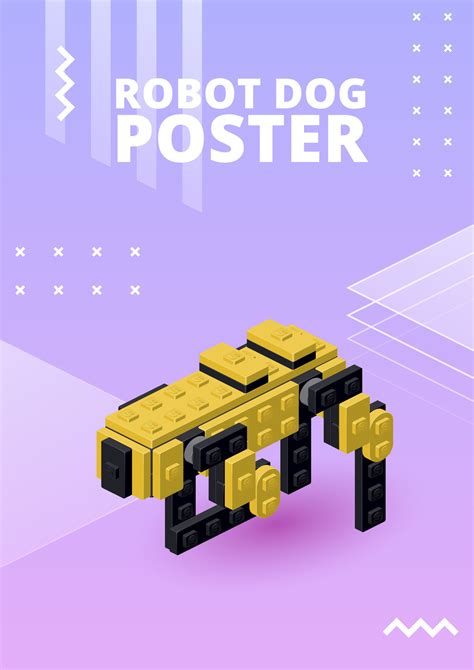 Robot dog poster for print and design. Vector illustration. 35154827 ...