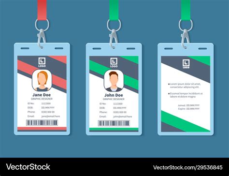 Id card corporate event staff badges identity Vector Image