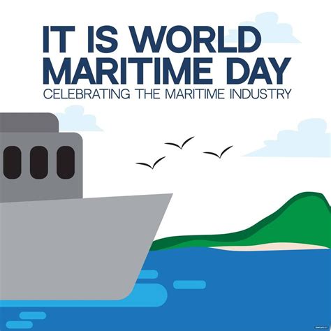 Happy National Maritime Day Illustration in EPS, Illustrator, JPG, PSD ...