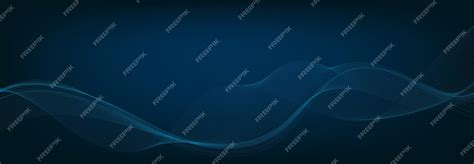 Premium Vector | Abstract banner template with blue wavy lines technology banner