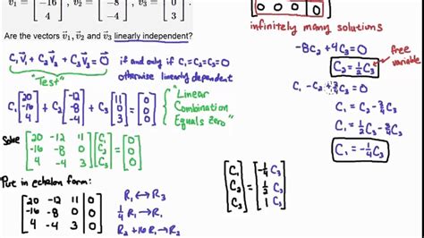 Showing Three Vectors are Linearly Dependent - YouTube