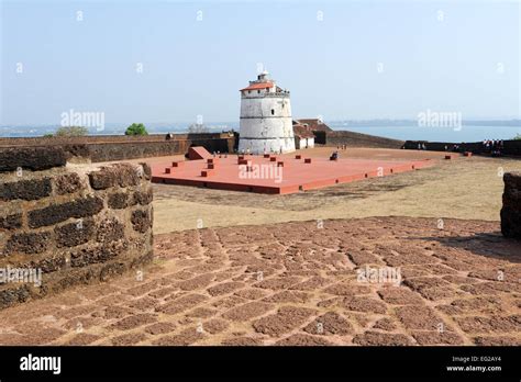 Lighthouse in Aguada fort, located near Sinquerim beach, Goa, India ...