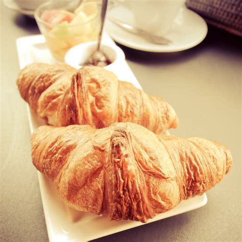 Coffee and croissants stock image. Image of beverage - 37977007