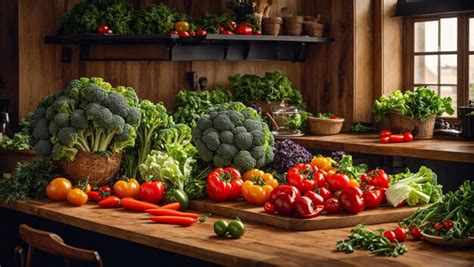 Premium AI Image | Various vegetables in the kitchen background