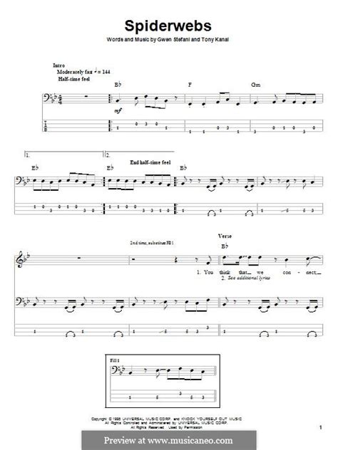 Spiderwebs (No Doubt) by G. Stefani, T. Kanal - sheet music on MusicaNeo