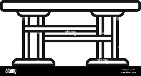 Table outdoor furniture icon outline vector. Table bench. Wooden project Stock Vector Image ...