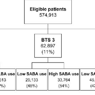 Description of SABA inhaler use according to BTS treatment step ...