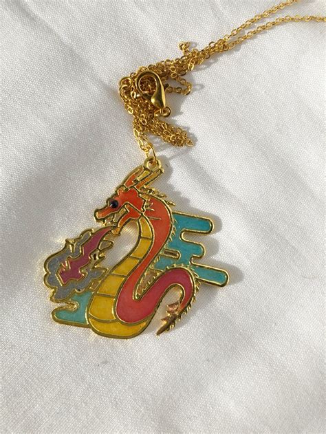 Necklace Dragon Dragon Necklace for Her Gift Idea Resin - Etsy