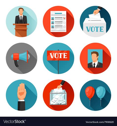 Vote political elections icons Royalty Free Vector Image