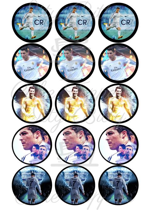 Cristiano Ronaldo themed Cupcake / Cookie Toppers - Itty Bitty Cake Toppers