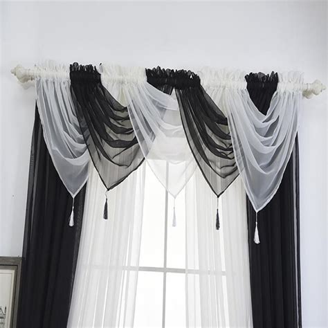 Ouneed 1PC 45*45cm Fashion Modern Voile Curtain Swags All Colours Pelmet Valance Net Curtains ...