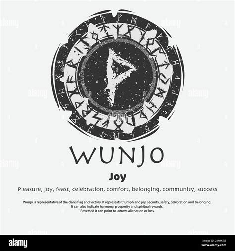 Viking Wunjo rune dark circle shield Stock Vector Image & Art - Alamy