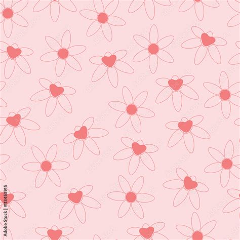 Background simple flowers. Pink background cartoon flowers. Background flowers of iris and ...