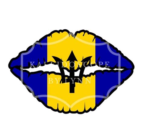 Barbados Bajan Flag lips SVG PNG JPG digital cut file for | Etsy