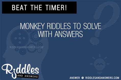 30+ Monkey Riddles With Answers To Solve - Puzzles & Brain Teasers And Answers To Solve 2024 ...