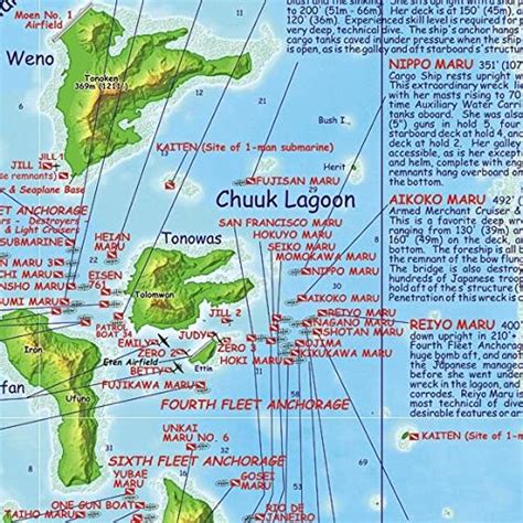 Chuuk (Truk) Lagoon Dive & Wreck Map & Operation Hailstone Franko Maps Waterproof Map - Buy ...