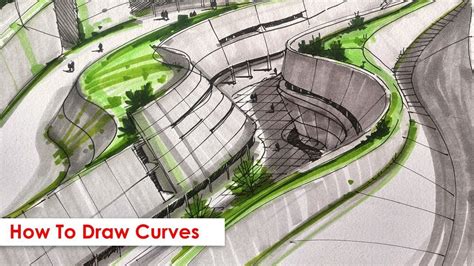 How to Draw Curves in Architecture | Curved Surfaces in perspective ...