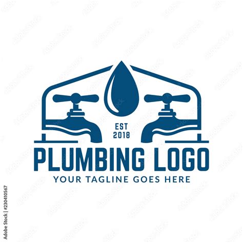 Plumbing logo template, easy to customize Stock Vector | Adobe Stock