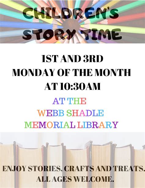 Children’s Story Time – Webb Shadle Memorial Library