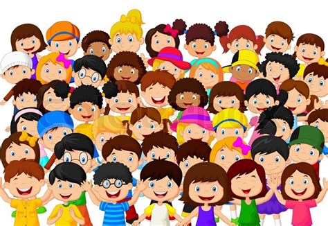 Vector illustration of Crowd children ... | Stock vector | Colourbox