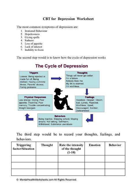 Therapist Aid Depression Mill Valley - TherapistAidWorksheets.net