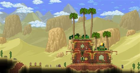 A desert home for two : Terraria | Terraria house ideas, Terraria house ...