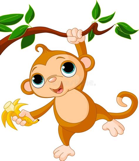 Monkey Thinking stock vector. Illustration of cartoon - 35167196