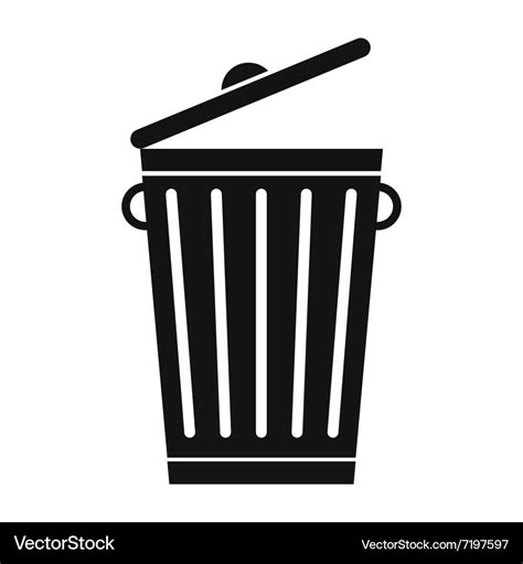 Trash can black simple icon Royalty Free Vector Image