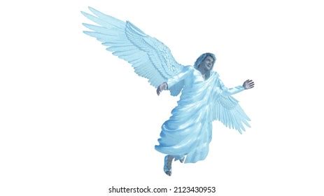 Biblical Angel Big White Wings Flying Stock Illustration 2123430953 ...