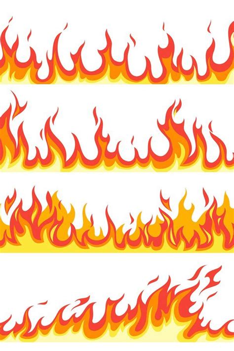 Seamless fire flame. Fires flaming pattern, flammable line b (784271) | Patterns | Design ...