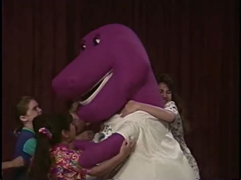 The kids hug Barney on stage by Kidsongs07 on DeviantArt