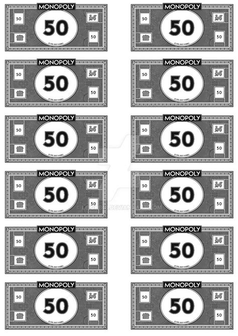 Monopoly Money - 50's by Leighboi on DeviantArt | Monopoly money, Money template, Monopoly cards