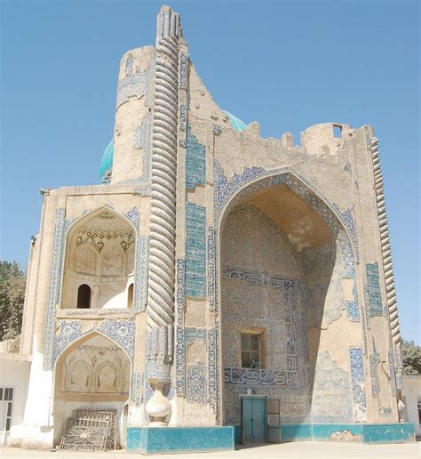 Ruins of the Masjid Sabz (the "Green Mosque") in Balkh, Afghanistan ...