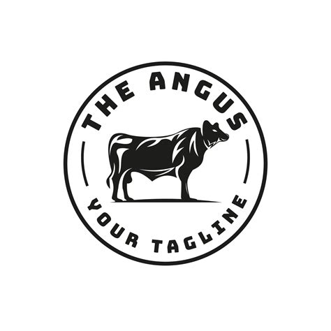 Vintage Retro Rustic Angus ranch classic inspiration,Label Stamp Logo ...