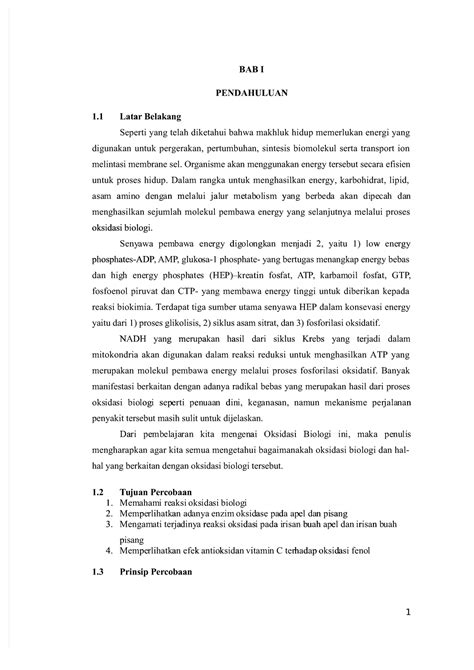 Pdf-laporan-biokimia-oksidasi-biologi compress - BAB IBAB I PENDAHULUANPENDAHULUAN 11 .. 11 ...