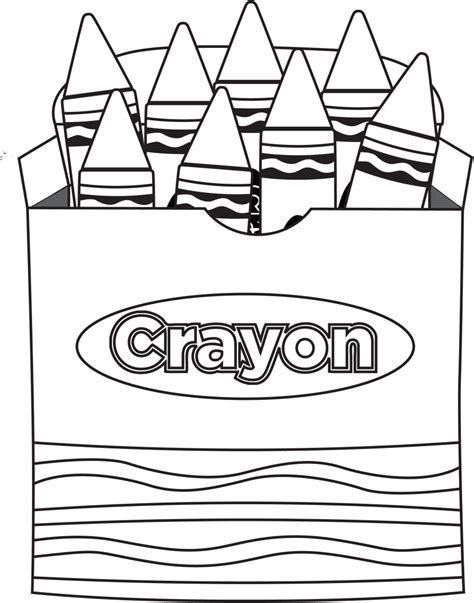 Download Crayon Box Coloring Pages 6 By Latasha - Black And White Crayons Clip Art - Full Size ...