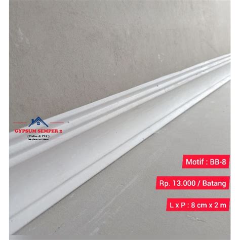 Jual List Gypsum motif belah bambu 8 cm / Lis profil gypsum plafon pvc ...