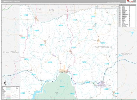 Cattaraugus County, NY Wall Map Premium Style by MarketMAPS - MapSales